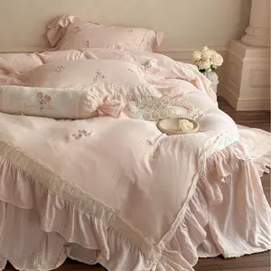 Beatrice Rose Lace Ruffle Bedding Bundle
