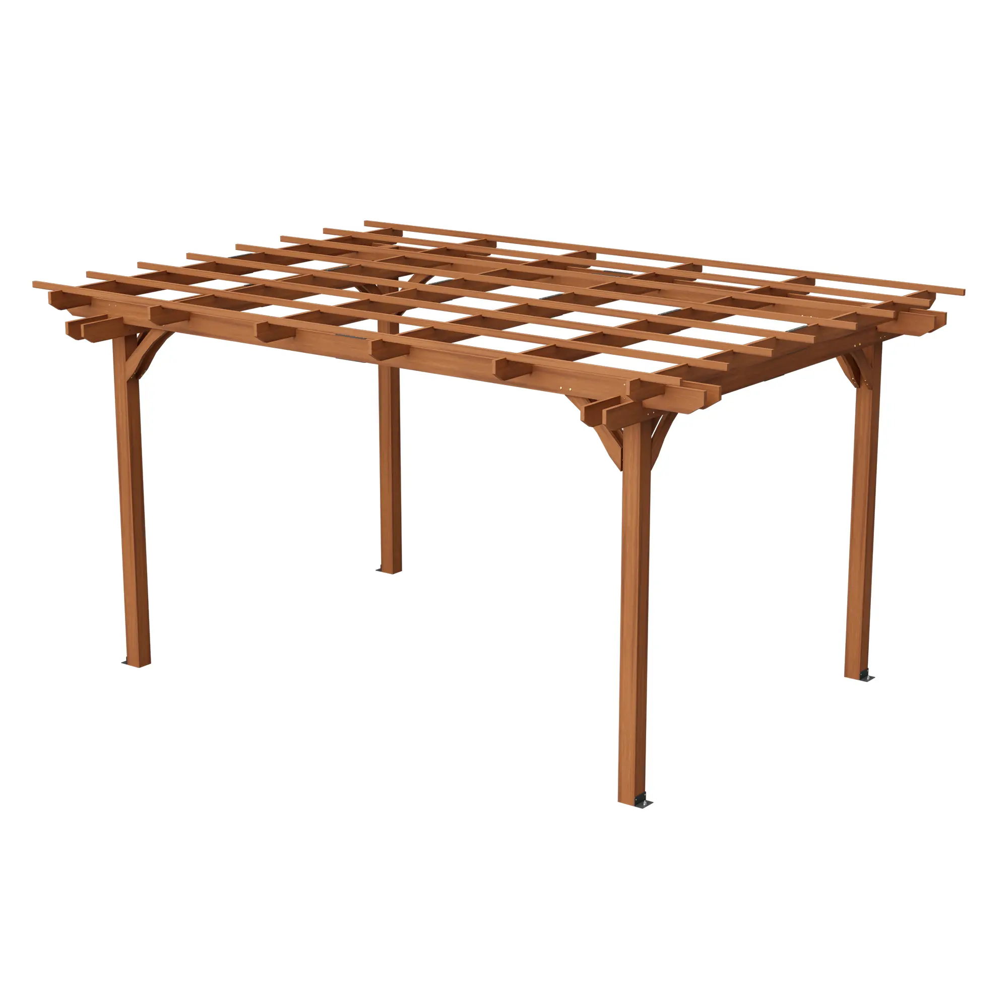 DONEXT 12x10 ft Weatherproof Outdoor Wood Pergola, Rectangular Rustic Natural Grain Wooden Frame for Climbing Plant Support, Garden Patio Furniture, 12X10 Ft Size
