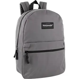 Trail maker Classic 17 inch Backpacks with Adjustable Padded Straps | School Backpacks for Girls, Boys (Grey)