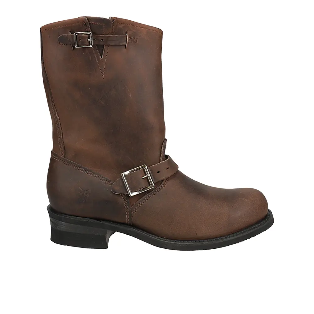 Frye Womens Engineer 12R Pull On Moto Casual Boots Mid Calf Low Heel 1-2" - Brown