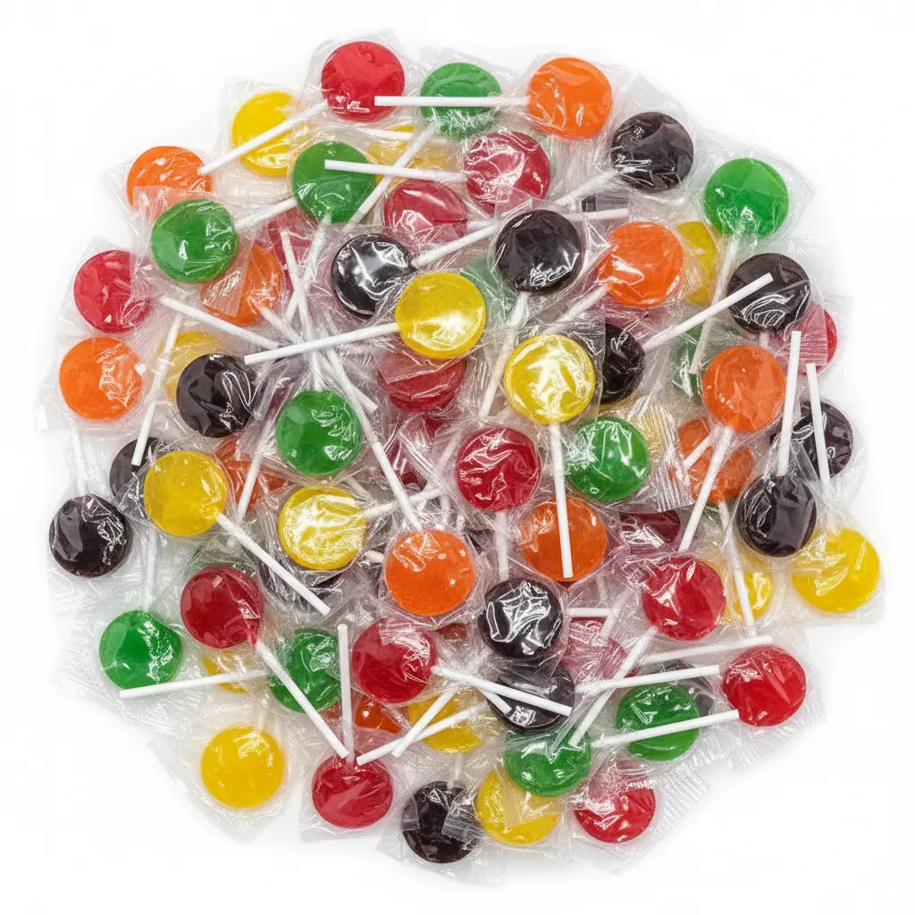 Assorted Lollipops, Fruity Hard Candy Pops, Wrapped Sweet Party Candy