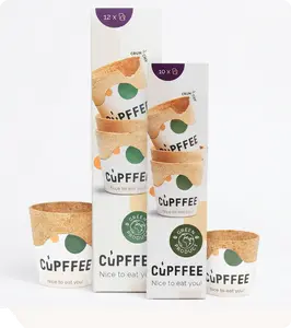 Cupffee Edible Coffee Cups – Eco Friendly, Vegan, Biodegradable, Zero Waste Alternative to Disposable Paper Cups | Sustainable Plant-Based Drinkware for Hot Beverages