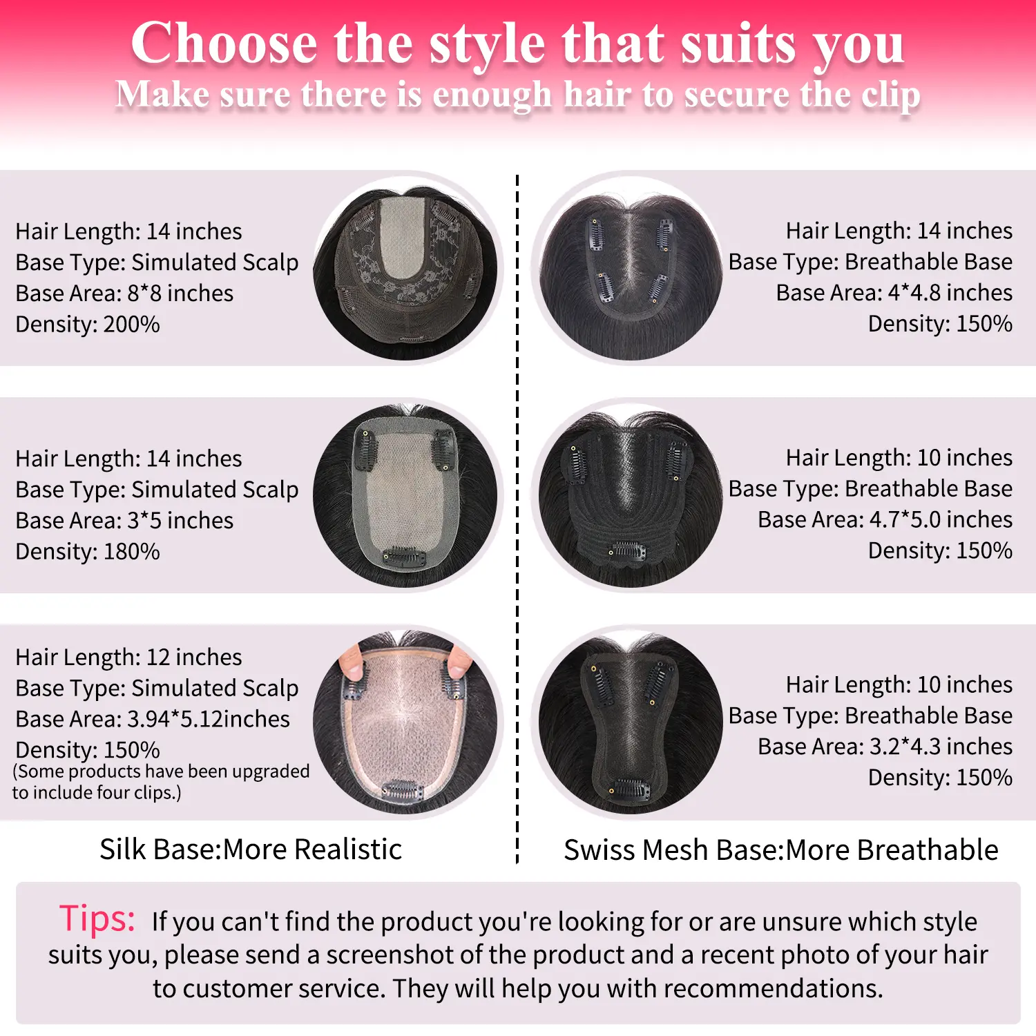 【Don't Buy, GC Gift-Style recommendation service】For the color and size selection of hair topper, for the uncertain buyers, you can contact customer service to help choose the right style.【 can directly contact customer service or homepage after-sales】