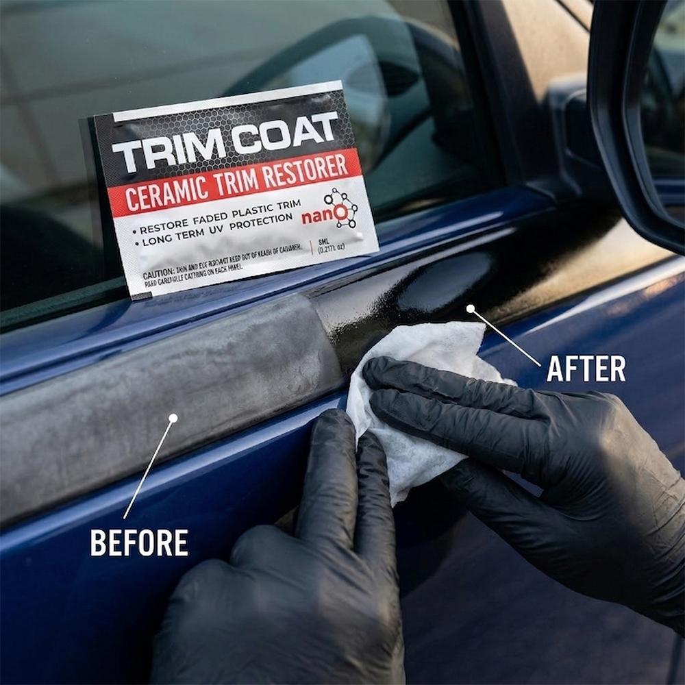 XPERTCHEMY Ceramic Trim Coat Kit Plastic Restorer for Cars Ceramic Coating Wipes to Lasting Over 230 Washes The Ceramic Coating Helps Improve Optical Clarity On Clear Car Plastic