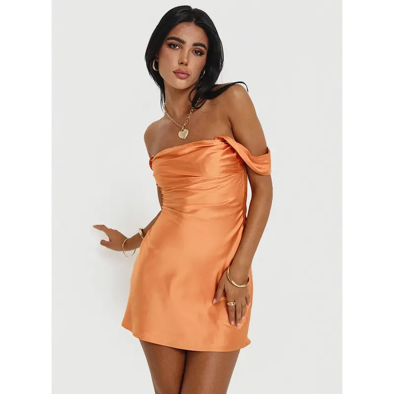 off shoulder cute dresses Avec Les Filles Asymmetric Twist Front Dress Women's Dress Baja Blue : SM