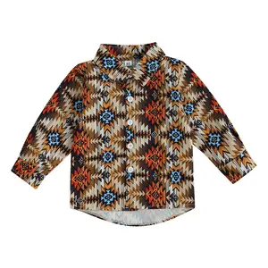 Meihuida Western Baby Boy Clothes Button Down Long Sleeve Dress Shirt Toddler Country Cowboy Shirts Top