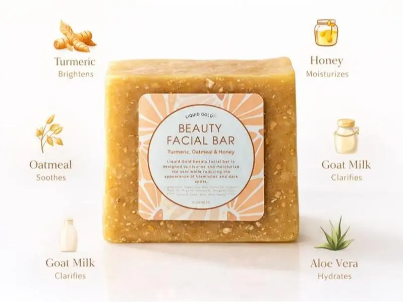 Turmeric Beauty Facial Bar Brightens Skin Complexion, Hydrates Dry Skin, Gets Rid Of Blemishes And Calms Acne For Smooth Beautiful Skin, Fades Dark Spots  Skincare