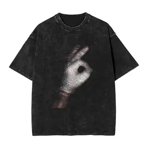 "ICEMAN" Shimmering Glove Vintage Washed T-Shirt, Cold Aesthetic Retro Graphic Tee, Acid Wash Heavyweight Cotton Shirt, Shimmering Icon Streetwear Top, Trendy Oversized Distressed Tee