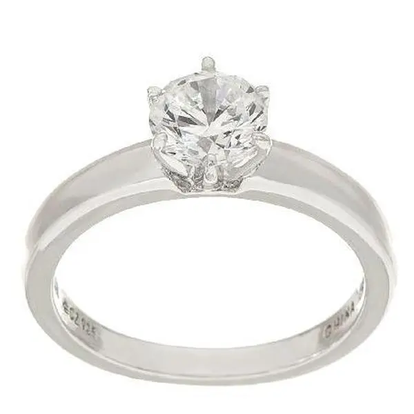 Diamonique 1.00 cttw Solitaire Ring, Platinum Clad