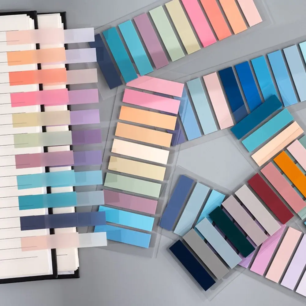 1200pcs/2000pcs/3600pcs Bible Bookmarks, Adhesive Page Markers, Semi-Transparent Sticky Index Labels, Fluorescent Strips, 18 Colors Set, Book Accessories
