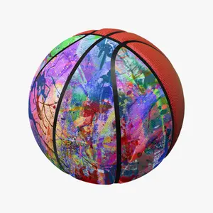 Bright Abstract 4-Panel All Court Basketball