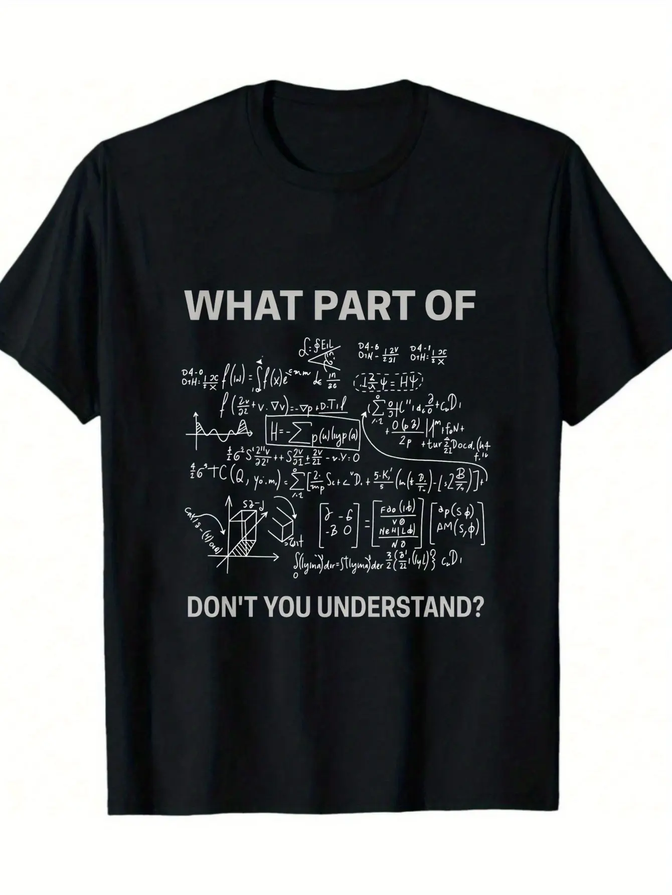 Men's Funny Math Equations T-Shirt - _What Part Of unisex soft cotton short sleeve t shirt, vintage graphic casual tee for men women teens, perfect birthday holiday gift for camping travel gym daily street  wear