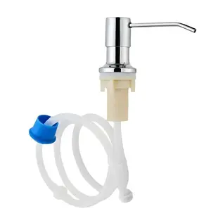 Stainless Steel Brushed Nickel Soap Dispenser, Countertop Pump with 47 Inch Extension Tube Set, Practical Sink Soap Dispenser for Kitchen