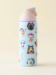 Owala FreeSip Cute Dog Print 32oz Water Bottle – Stainless Steel Insulated Tumbler with Leakproof Straw Lid for School, Gym & Office