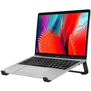 Aluminum Laptop Stand for Desk - Cooling Ergonomic Design - Fits MacBook Air Pro/DELL/HP/Lenovo/ThinkPad/Alienware - 13/14/15.6/16 -Easy Assembly- Ventilated Laptop Stand for Optimal Airflow