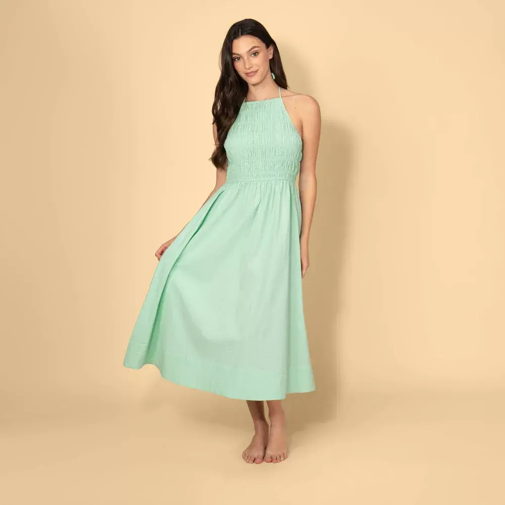 Solid & Striped Women's Seersucker Smocked A-Line Dress Solid & Striped Women's Seersucker Smocked A-Line Dress