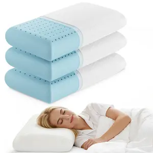 Cooling Gel Memory Foam Pillow – Ergonomic Cervical Support Pillow with Removable Washable Cover for All Sleep Positions