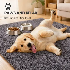 Pet Dirt Trapper Doormat – 23.62"x59.06" / 19.69"x31.50" Charcoal Non-Slip Dog Mat, Machine Washable Cat Door Mat, Super Absorbent Indoor Entry Rug for Muddy Paws