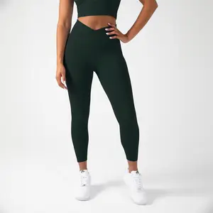 YITTY Active Women's Ultraluxe Crossover High-Waist Legging 7/8, Athleisure, 4-Way-Stretch