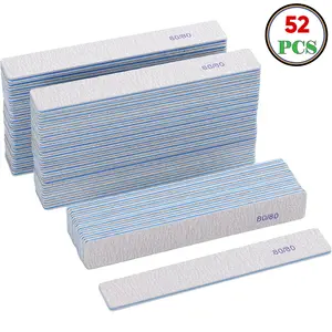 52pcs Nail Files Professional Reusable Nail Files Double Sided Emery Boards for Acrylic and Gel Nails Washable Nail Styling File Manicure Tools for Beauty Salons and Home