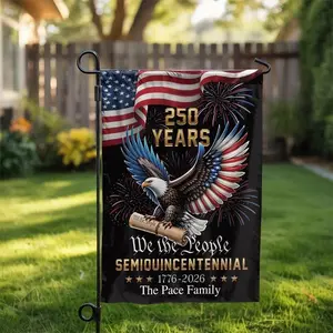 USA 250th Anniversary Garden Flag _ We The People Patriotic Eagle _ Double Sided Polyester _ Commemorative Semiquincentennial Gift for Yard