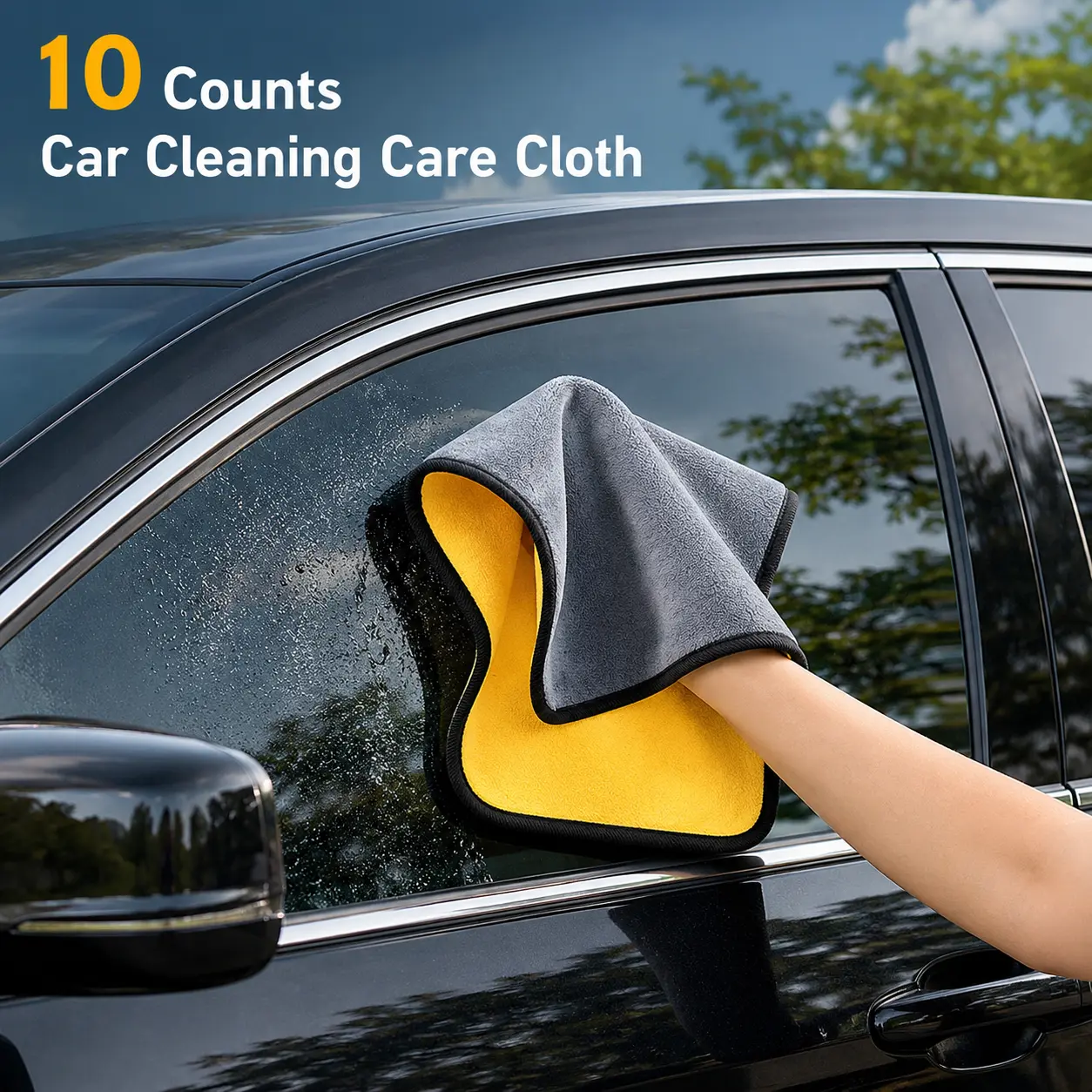 10PCs-Car Cleaning Drying Cloth (11.8"x15.8"),Car Care Cloth, Car Auto Wash Towel, Double-Sided Two-Tone Microfiber Detailing Towel,Professional Car Washing Accessories, Car Cleaning Supplies, Car Detailing Products