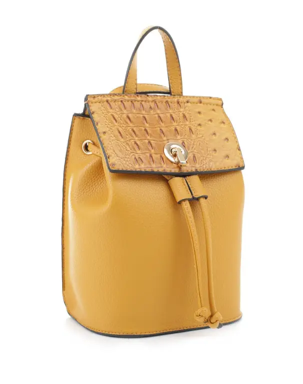 faux leather ostrich backpack brown