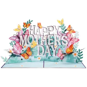 3D Pop-Up Mother’s Day Card, Handcrafted Laser-Cut Floral Bouquet-Shape Greeting Card with 3D Bloom & Surprise Reveal, Premium Luxurious Cardstock Gratitude Gift for Mom