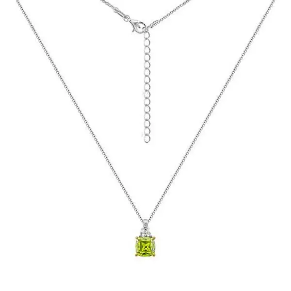 Radiance by Absolute™ Green Asscher Cut and Square Pendant Necklace