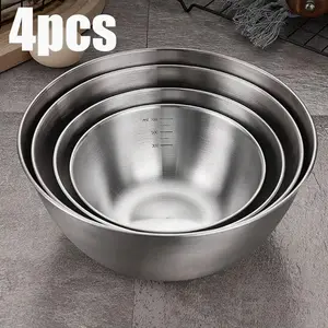 [4pcs] Non-Slip Stainless Steel Extra Large Mixing Bowls Set, Perfect for Kitchen Cooking and Baking, Space-Saving Nesting Design for Easy Storage