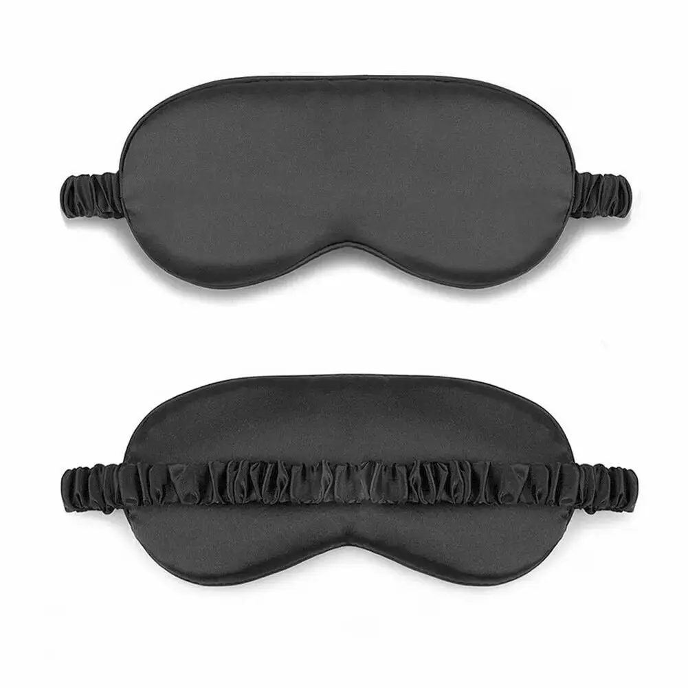 Satin Silk Sleep Eye Mask 2 Pack Silky Eye Cover Soft Satin Blindfold Elastic Strap Night Eye Shade for Women Men