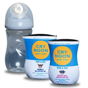 Brew Pants Hard Seltzer Themed Coozies for Baby Bottles - Funny Gift for New Parents & Baby Showers - (2 Premium Designed Neoprene Coozies + BPA/Lead/Phthalate Free Bottle Included)