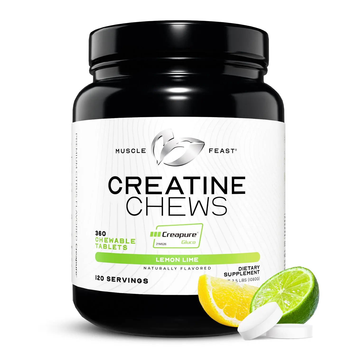 Vegan Creatine Monohydrate, Creapure Chews, Lemon Lime Vegan Creatine Monohydrate, Creapure Chews, Lemon Lime