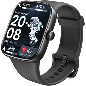 TOZO S7 Smartwatch Bluetooth Call AMOLED Ultra HD Screen,Dynamic Dials Messages Push 100+ Sports Modes,Detect Human Health (Heart Rate,Blood Oxygen)with High Battery Life Touch Screen Watch Black Smart wearables NewYear Gift