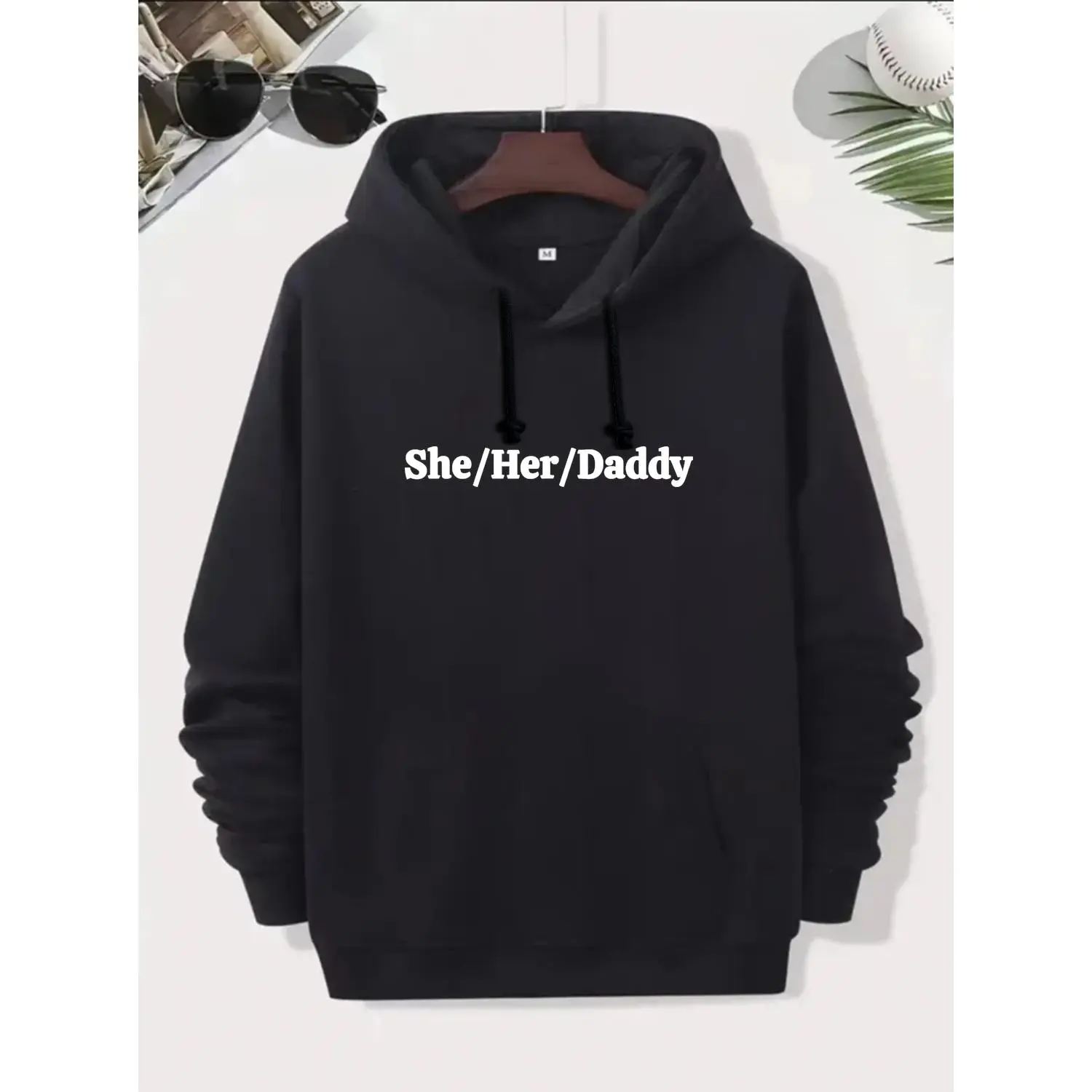 Women's Thick Cotton Pride Pronouns Humor Hoodie Sweatshirt - Streetwear Tops with Gay, Lesbian Vibe for She/Her Identities