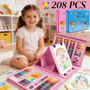 208pcs Super Large Art Set for Kids, Colorful Art Supplies, Coloring Supplies, Crayons, Colored Pencils, Markers, Perfect Gift for Children