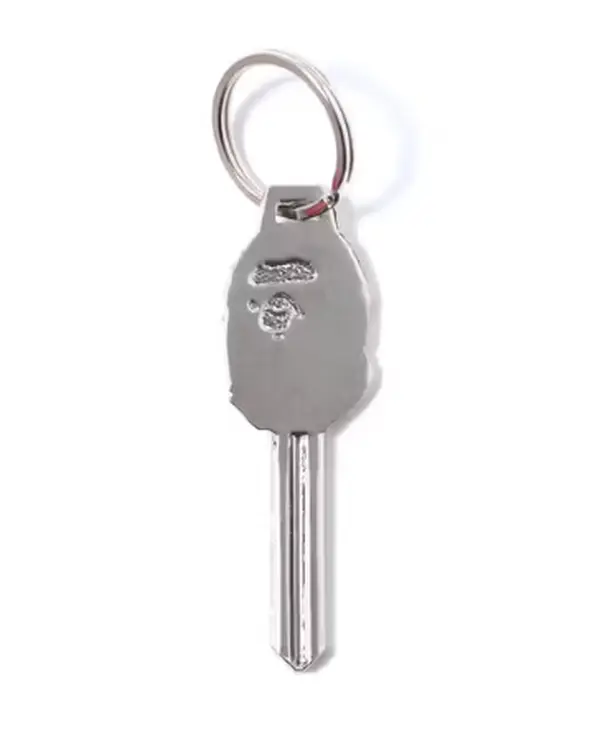 Bape Ape Head Blank Key Keychain Silver