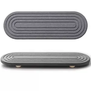 Instant Drying Clay Kitchen Sink Mat, Diatomite Bathroom Mat, Absorbent Stone Board for Countertops, Quick Dry Moisture Management Bathroom and Kitchen Storage Box (11.81x3.94 Inches)
