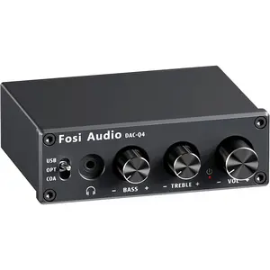 Q4 dac headphone amp for pc desktop digital to analog audio converter for home stereo amplifier and powered speakers pcusbopticalcoaxial inputs 35mm headphonerca outputs