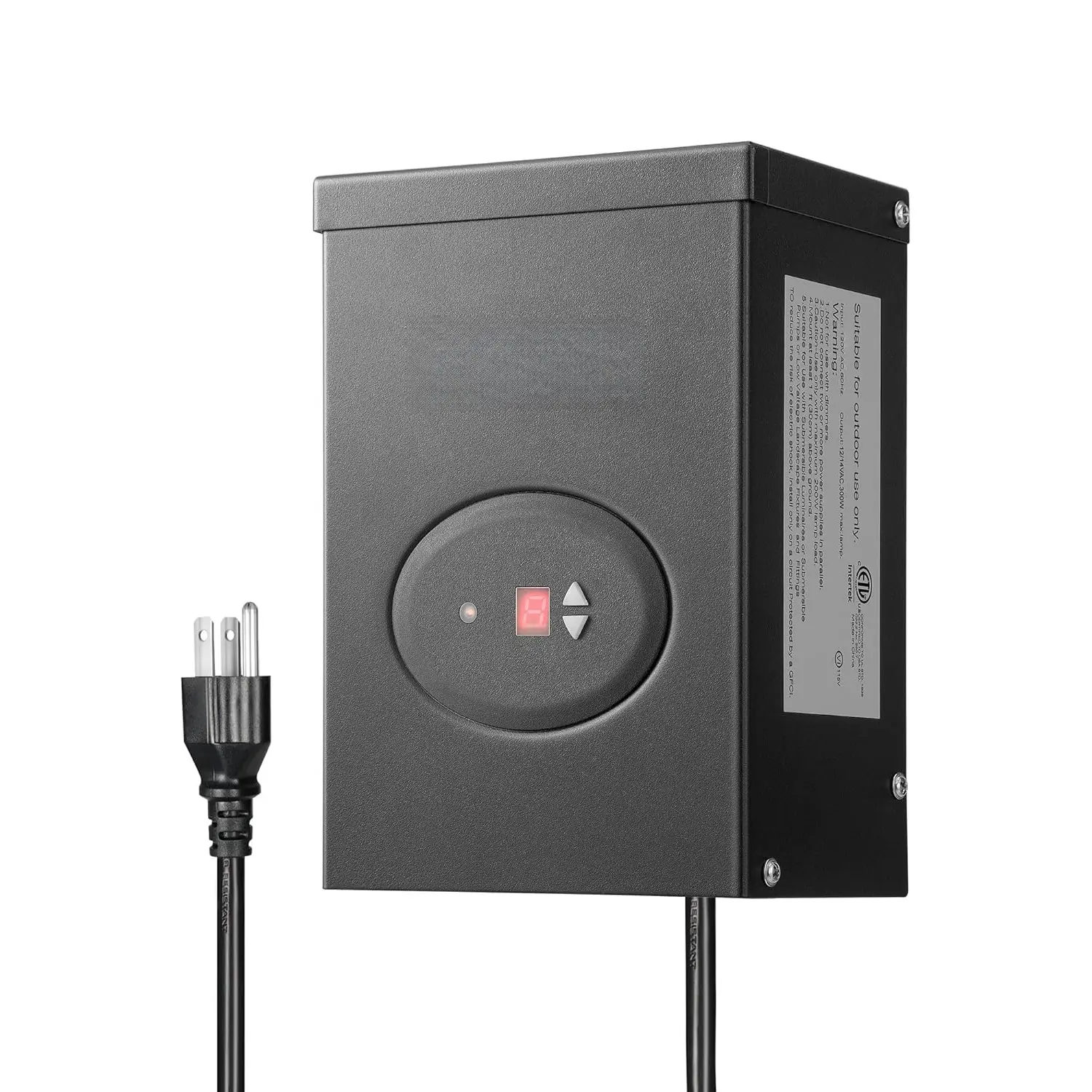 300W Low  Landscape Transformer, Outdoor Weatherproof Transformer with Timer and Photocell Sensor, 120V AC to 12V/14V AC for LED Lighting, Spotlight, Pathway Light, ETL Listed