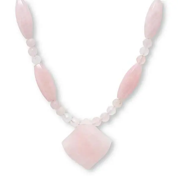 Mine Finds by Jay King Rose Quartz Sterling Silver Pendant Necklace