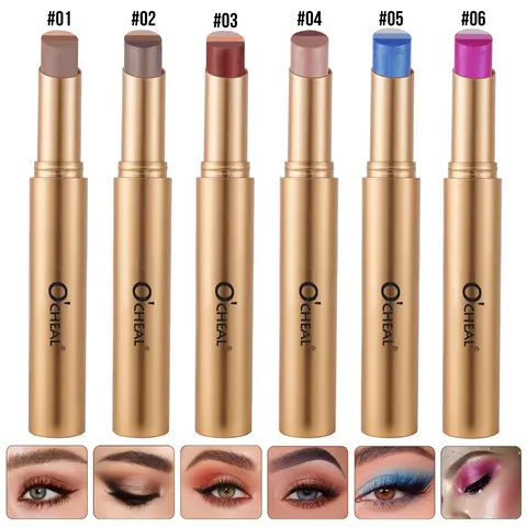 Cream Eyeshadow Sticks 6-Shade Set (3 Assorted Colored, 1.13oz) - Crayon Style, Youth-Focused, Long-Lasting, Waterproof, Vitamin E-Infused, Eye Makeup Enhancer for Day & Night Beauty Cosmetics