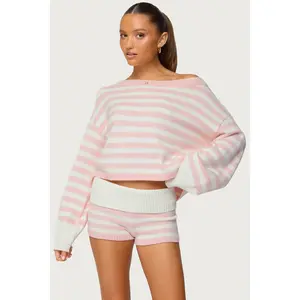 Saphi Striped Oversized Knit Sweater