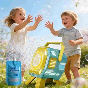 Upgrade Desktop Bubble Machine, Multifunction Bubble Maker, Automatic Bubble Blower, Unisex Ages 3+, Large Output, RGB Colorful Lights, Automatic Rotation, Party Wedding Outdoor Use, Bubble Solution