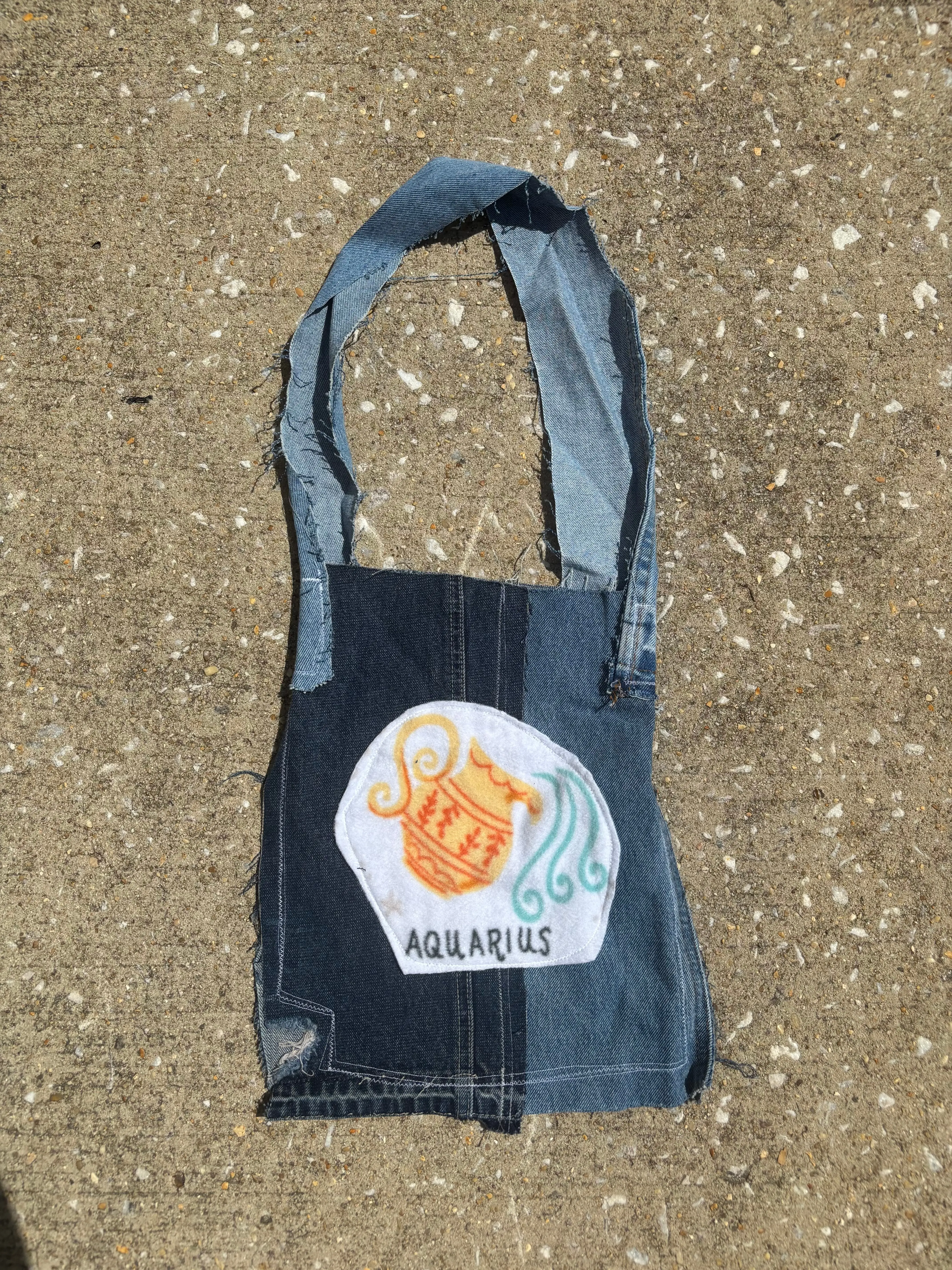 Aquarius Denim Tote Bag