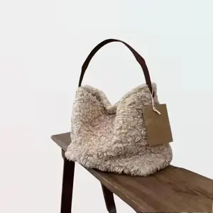 1008 Women's Plush Tote Handbag New Large Capacity Shoulder Bag Crossbody Bag kobibag