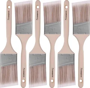 Paint Brush, 2IN Stain Brushes for Painting Walls House Touch-Ups,Furnitures and Fence Staining, Wooden Handle Masonry Paintbrush(6 Packs)