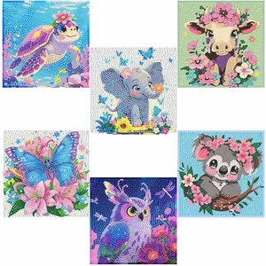 5D6-piece adult cartoon diamond painting set, suitable for beginner crystal artworks, suitable for home and office use, diamond without frame, perfect gift for festivals and gatherings, diamond art set handicrafts