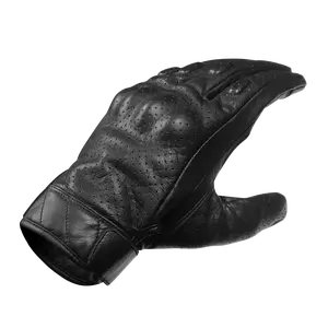 Vance Mens Premium Leather Perforated Cruiser Gloves with Knuckle Protection - Touchscreen Motorcycle Gloves