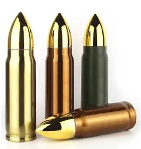 Bullet Thermos Coffee Mug Military Hunting Flask Novelty Stainless Steel 17oz